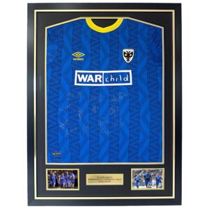 DIY football shirt frame designed for SQUAD SIGNED shirts , complete with 2 photo apertures and a metal textbox - 980x730mm finished frame