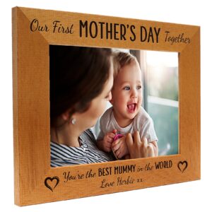 Personalised Mum Photo Frame 'Our First Mothers Day', Mum, Mummy, Mother's Day - Portrait or landscape - 6 colours and 12 sizes (EF55)