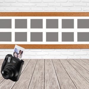 Instax Mini Multi Aperture Wooden Photo Frame. Holds Twelve instax sized Photos. 15x50cm. Portrait or Landscape.