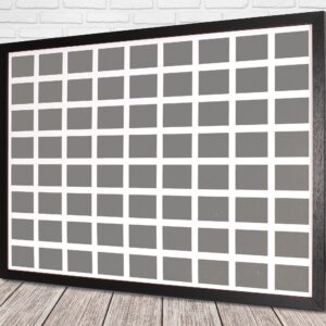 Instax Mini Multi Aperture Wooden Photo Frame. Holds Seventy Two instax sized Photos. 50x70cm. Portrait or Landscape.