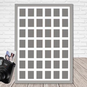 Instax Mini Multi Aperture Wooden Photo Frame. Holds 42 instax sized Photos. 55x36cm. portrait or landscape