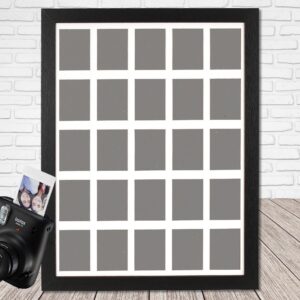 Instax Mini Multi Aperture Wooden Photo Frame. Holds 25 instax sized Photos. 40x30cm. IX3