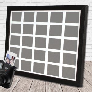 Instax Mini Multi Aperture Wooden Photo Frame. Holds 25 instax sized Photos. 40x30cm. IX3