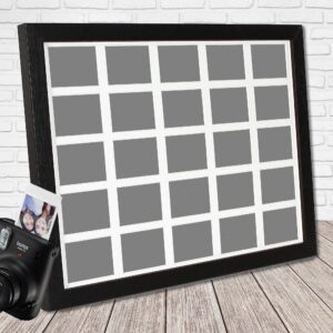 Instax Mini Multi Aperture Wooden Photo Frame. Holds 25 instax sized Photos. 40x30cm. IX3