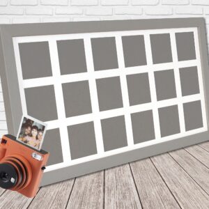 Instax Square Multi Aperture Wooden Photo Frame. Holds Eighteen instax sized Photos. 25x50cm. Portrait or Landscape.
