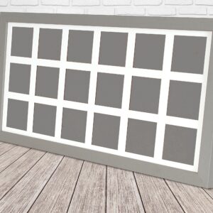 Instax Square Multi Aperture Wooden Photo Frame. Holds Eighteen instax sized Photos. 25x50cm. Portrait or Landscape.