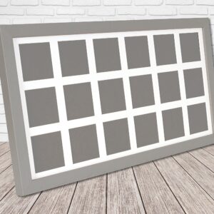 Instax Square Multi Aperture Wooden Photo Frame. Holds Eighteen instax sized Photos. 25x50cm. Portrait or Landscape.