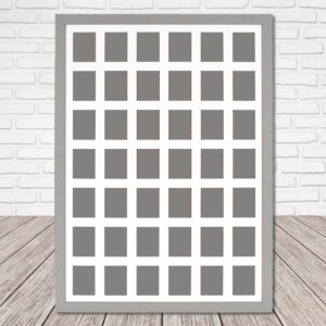 Instax Mini Multi Aperture Wooden Photo Frame. Holds 42 instax sized Photos. 55x36cm. portrait or landscape