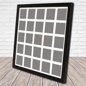 Instax Square Multi Aperture Wooden Photo Frame. Holds 25 instax sized Photos. 40x40cm.