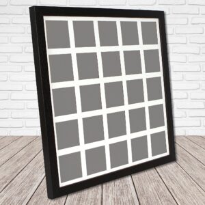 Instax Square Multi Aperture Wooden Photo Frame. Holds 25 instax sized Photos. 40x40cm.