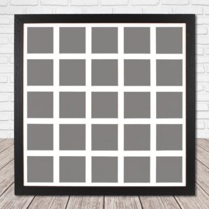 Instax Square Multi Aperture Wooden Photo Frame. Holds 25 instax sized Photos. 40x40cm.