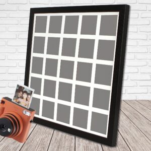 Instax Square Multi Aperture Wooden Photo Frame. Holds 25 instax sized Photos. 40x40cm.