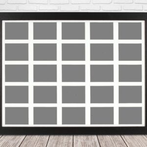 Instax Mini Multi Aperture Wooden Photo Frame. Holds 25 instax sized Photos. 40x30cm. IX3