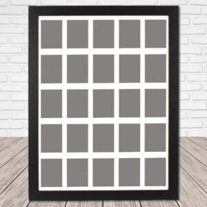 Instax Mini Multi Aperture Wooden Photo Frame. Holds 25 instax sized Photos. 40x30cm. IX3
