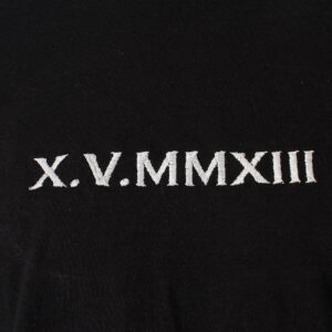 Roman Numerals Embroidered Matching T-shirt, Personalised Date and Initial T-shirt, Custom Initials With Heart on Sleeve, Valentines Gift