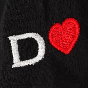Roman Numerals Embroidered Matching T-shirt, Personalised Date and Initial T-shirt, Custom Initials With Heart on Sleeve, Valentines Gift