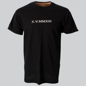 Roman Numerals Embroidered Matching T-shirt, Personalised Date and Initial T-shirt, Custom Initials With Heart on Sleeve, Valentines Gift