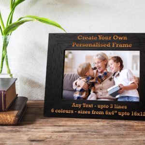 Personalised Photo Frame - Create Your own personalisation - 6 colours available and 12 sizes (EF2)