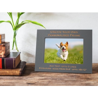 Personalised Photo Frame - Create Your own personalisation - 6 colours available and 12 sizes (EF2)