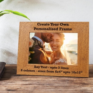 Personalised Photo Frame - Create Your own personalisation - 6 colours available and 12 sizes (EF2)
