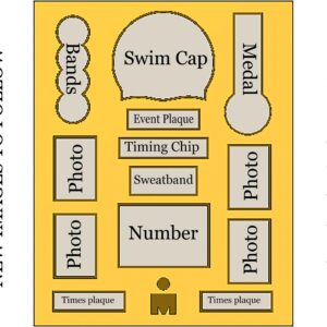 DIY Triathlon Memorabilia Frame – With Object Apertures & Metal Text Boxes - 750x600mm