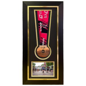 Medal display Frame. Apertures for medal and photo. Made to order. Perfect for Runners, Swimmers, Cyclists, Athletes. Marathon Medals