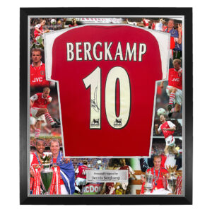 Dennis Bergkamp Signed Framed Display Shirt - Deluxe Photo Mural surround