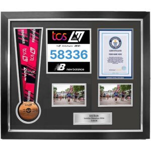 Marathon Medal with World Record A5 Certificate space Display Frame